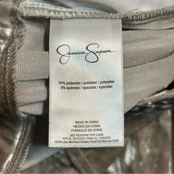 Jessica Simpson Velvet Cargo Pant Plus Size 3X Pearl Grey Drawstring Pockets NEW - Picture 7 of 16